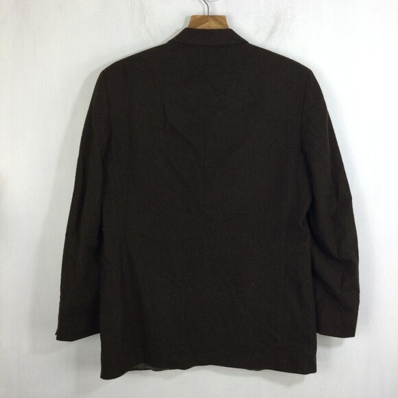Oscar De La Renta Men Wool Blend 2-Button Blazer Suit Jacket Brown Size 40R - Picture 2 of 5